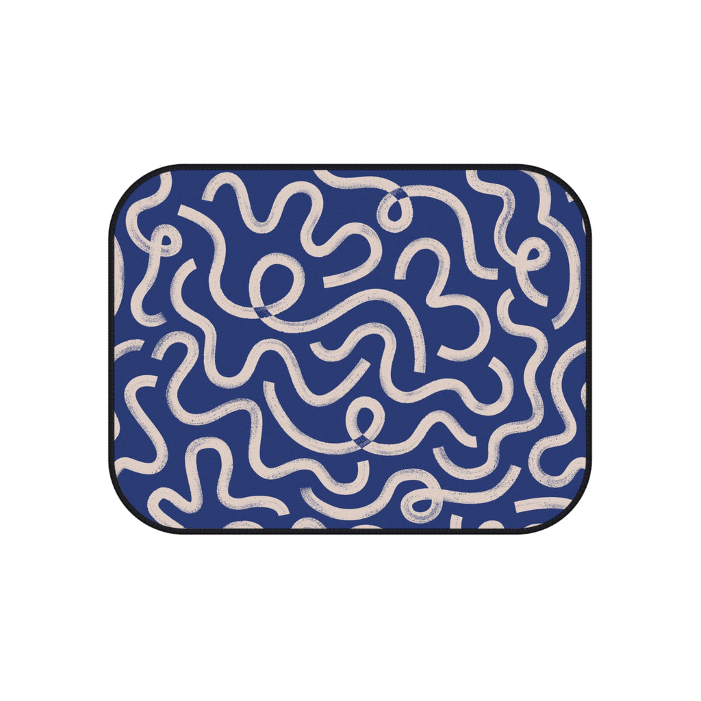 Blue Abstract Pattern Car Floor Mats – 4-Piece Set
