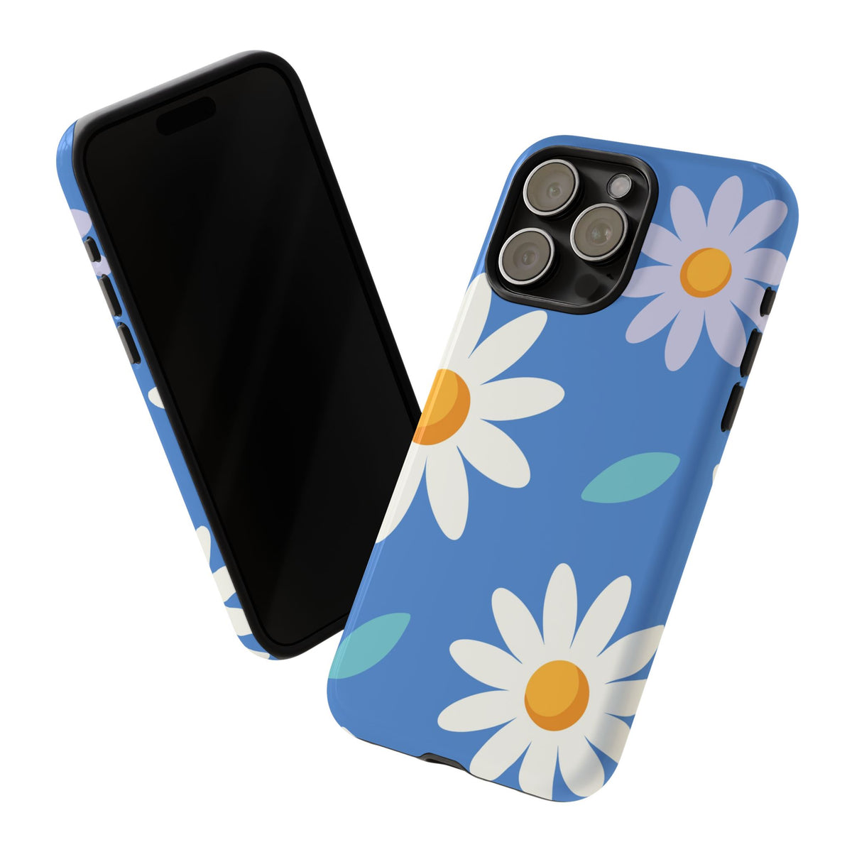 Blue Daisy Tough Phone Case – Retro Floral Design