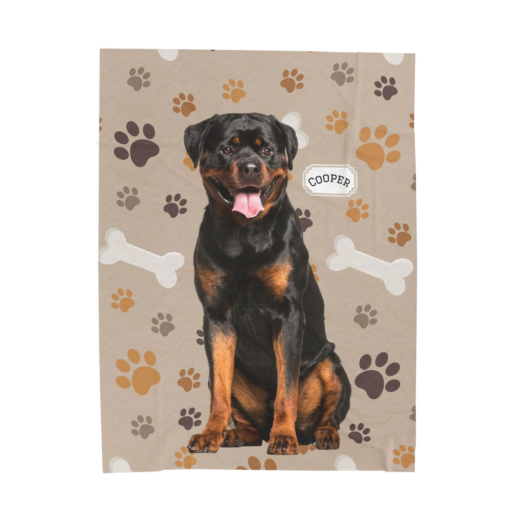 Custom Pet Blanket with Photo  Name  Personalized Dog Blanket  Cat Photo Throw  Sherpa Plush Pet Memorial Gift PET2