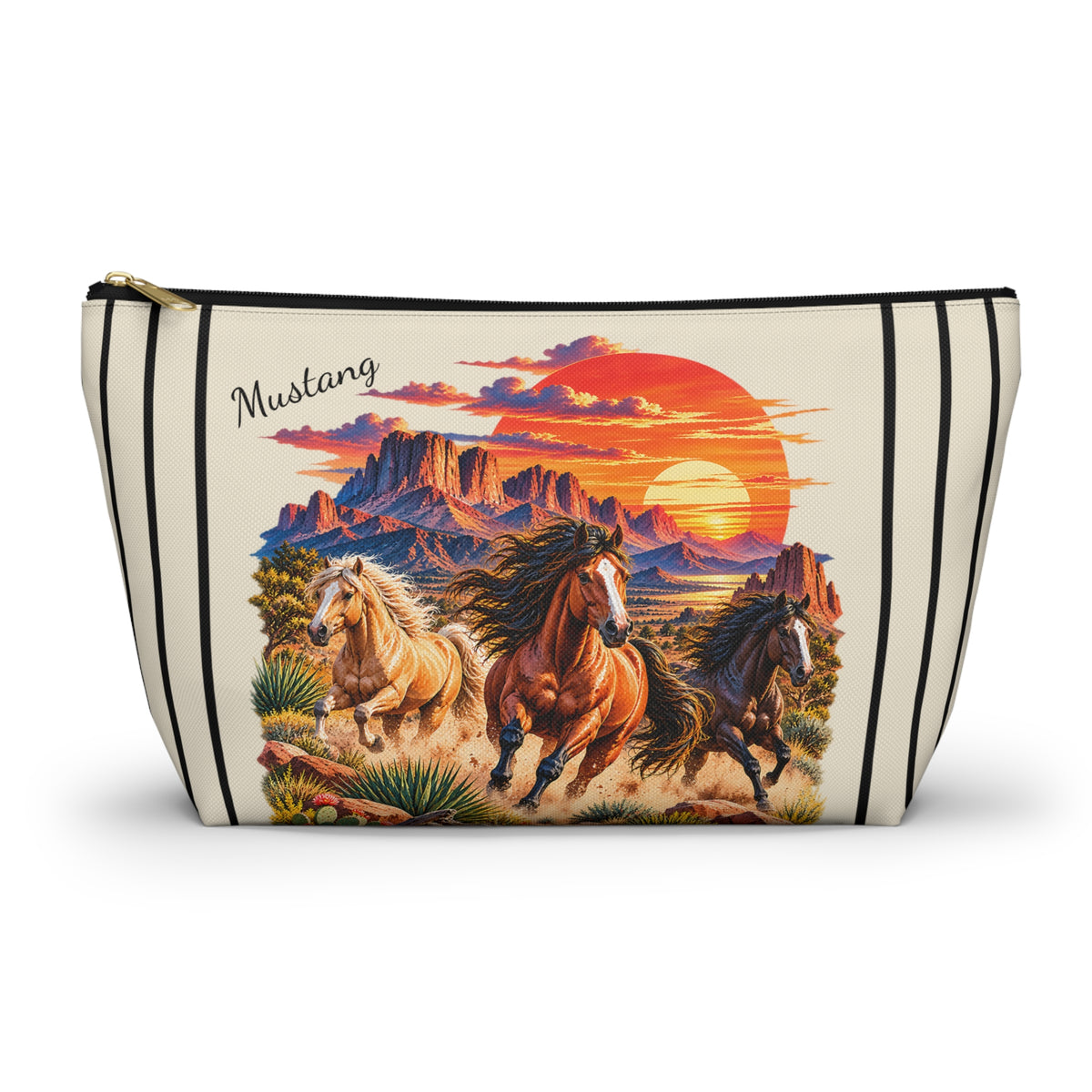 Wild Mustang Pouch – Western Desert Horse Graphic
