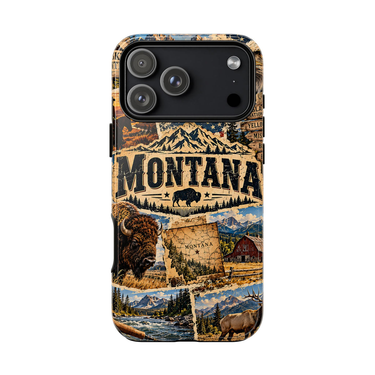 Montana Travel Collage Phone Case – Vintage Western Tough Case