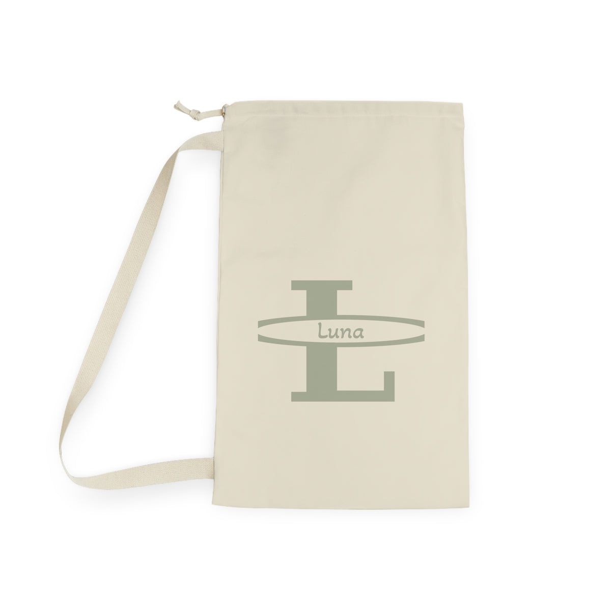 Monogram L with Name Laundry Bag | Personalized Initial Canvas Laundry Bag