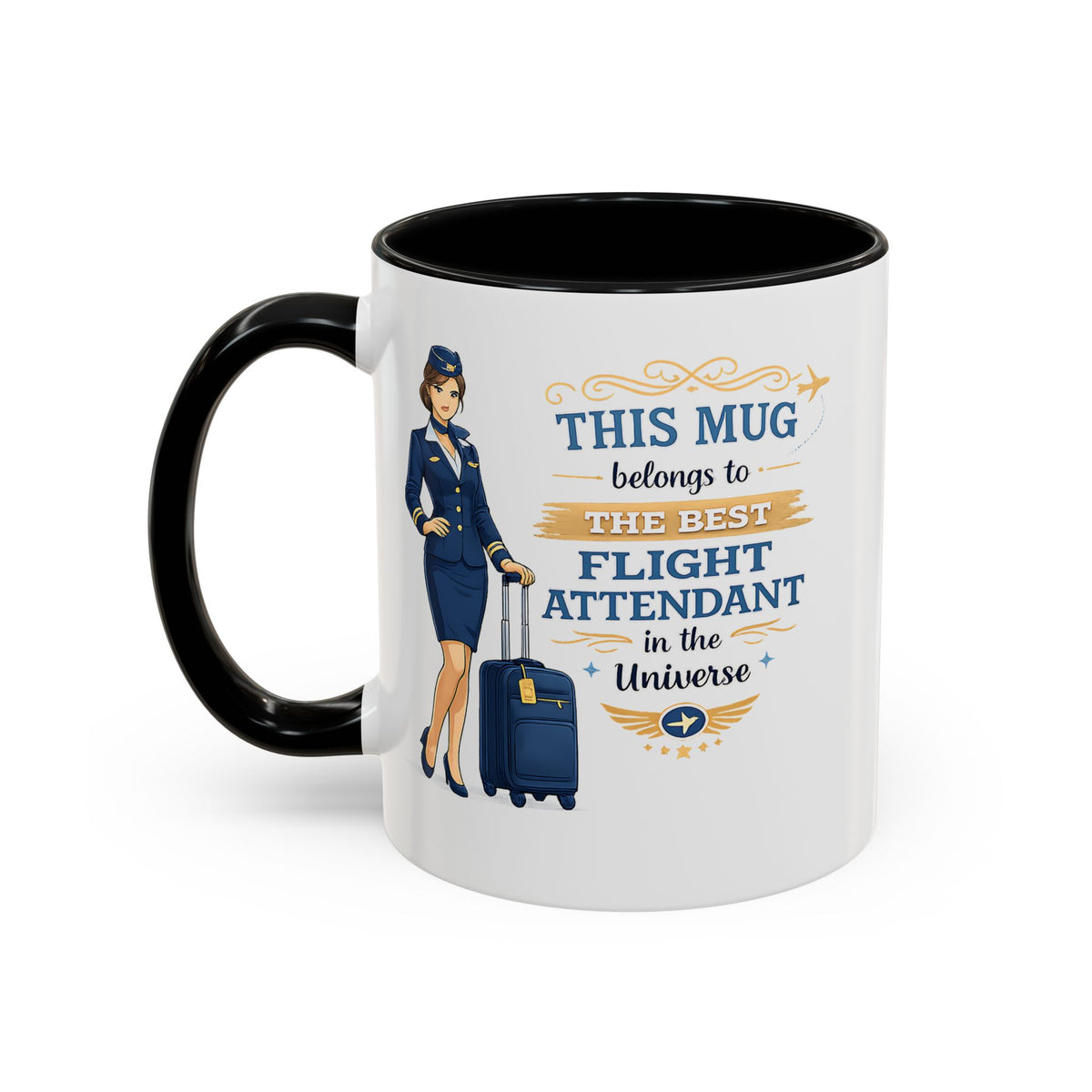 Best Flight Attendant Mug  This Mug Belongs To The Best Flight Attendant in the Universe, Cabin Crew Coffee Mug Gift