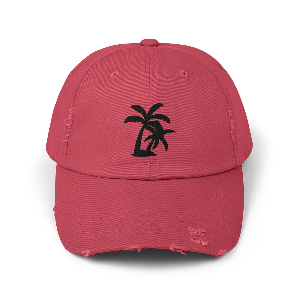 Palm Tree Distressed Cap – Tropical Beach Vintage Baseball Hat