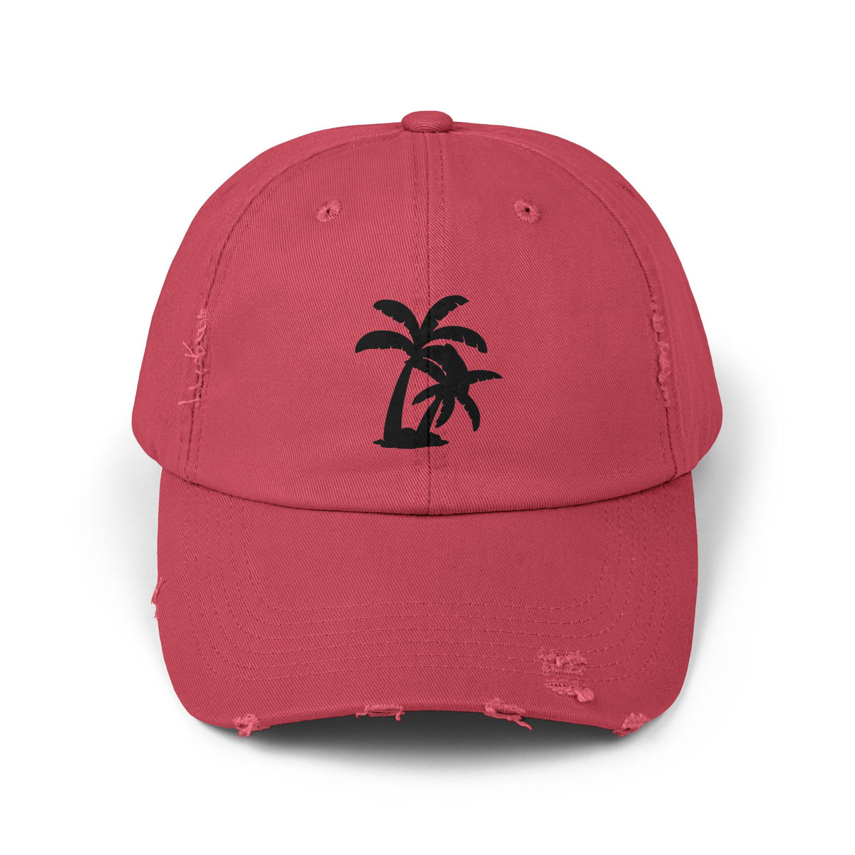 Palm Tree Distressed Cap – Tropical Beach Vintage Baseball Hat