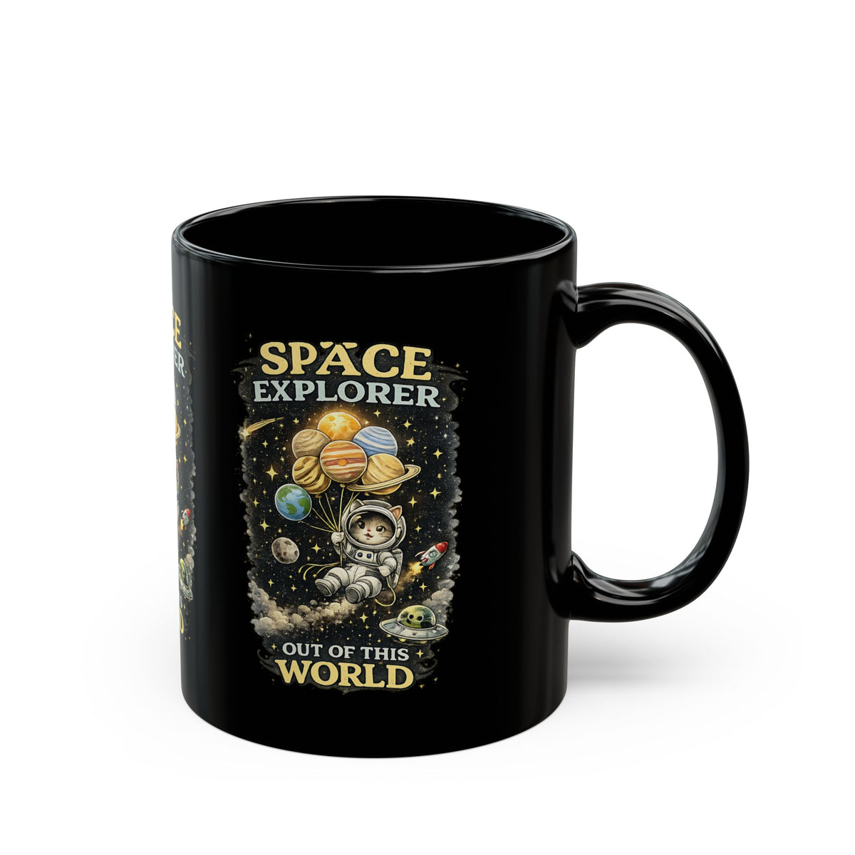 Space Explorer Cat Mug Cute Astronaut Kitty Coffee Cup Out of This World Gift