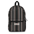 Black Striped Backpack – Modern Retro Stripe Everyday Backpack