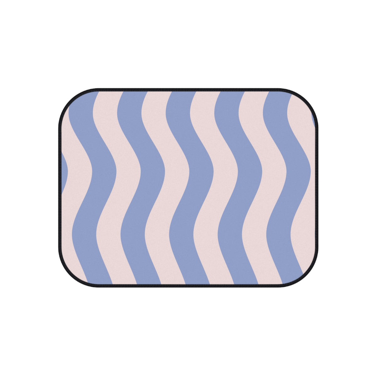 Blue Wavy Stripes Car Floor Mats – 4-Piece Set