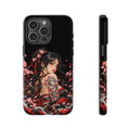 Japanese Warrior Girl Phone Case – Dragon & Cherry Blossom Tough Case