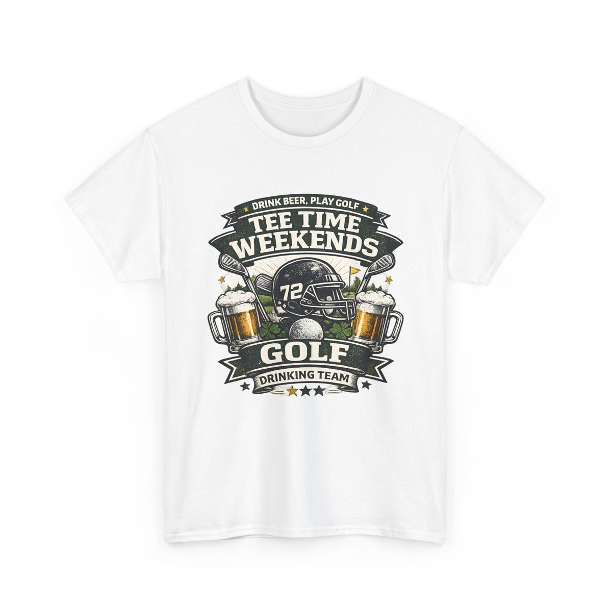 Golf & Beer T-Shirt – Tee Time Funny Golfing Graphic Tee