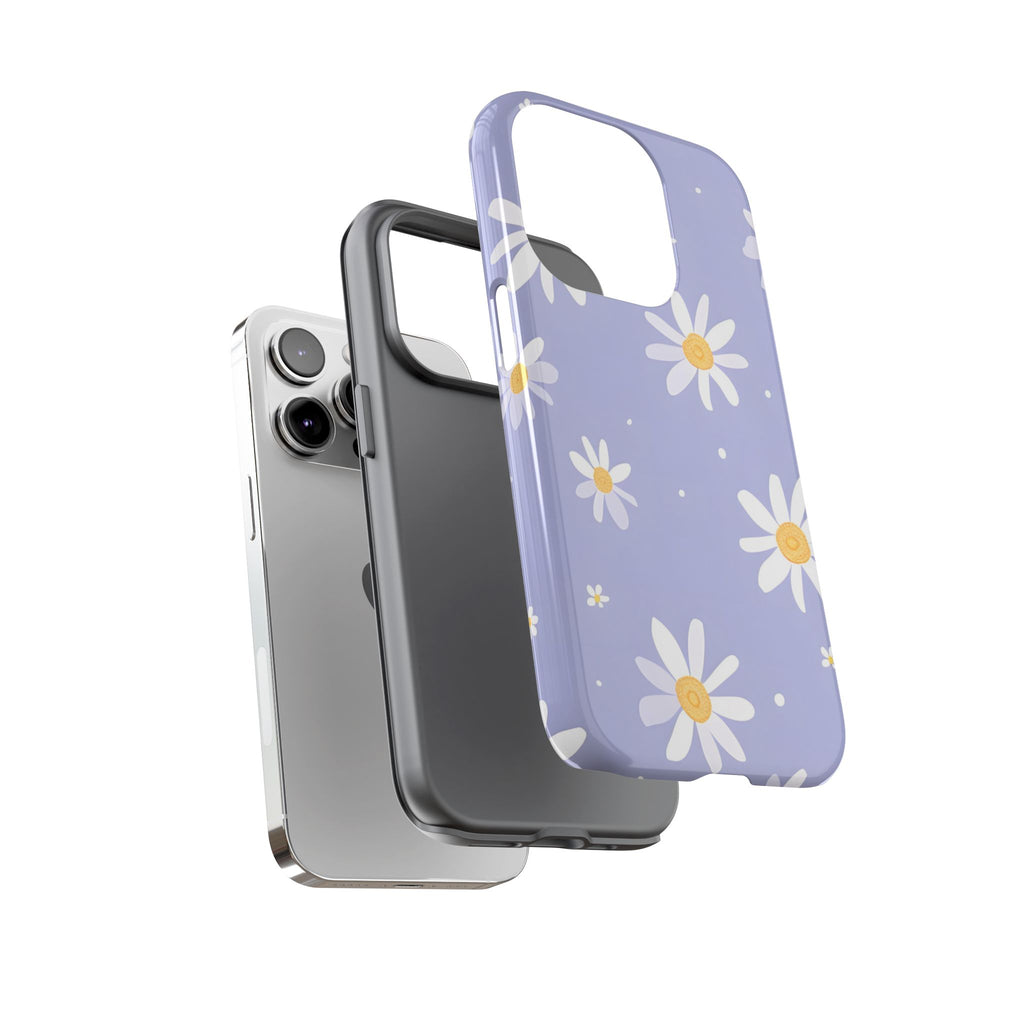 Lavender Daisy Tough Phone Case – Floral Pattern Design