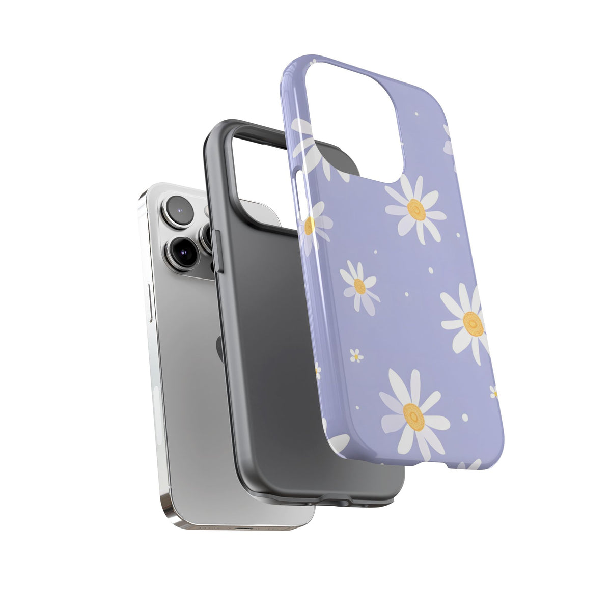 Lavender Daisy Tough Phone Case – Floral Pattern Design