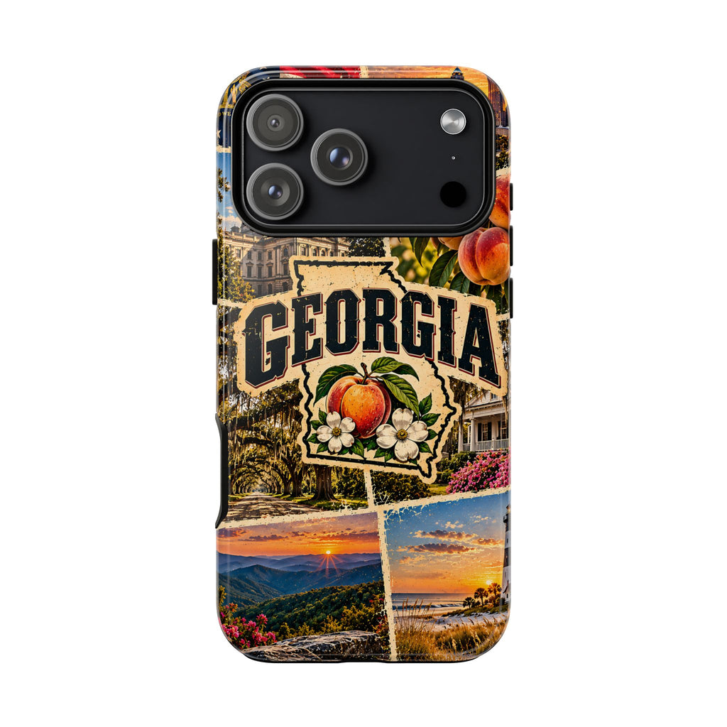 Georgia Travel Collage Tough Phone Case – Vintage State Design