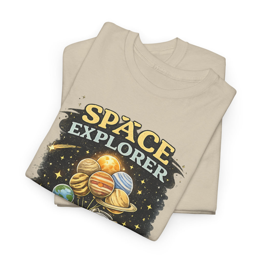 Space Explorer T-Shirt – Astronaut, Galaxy & Planets Graphic Tee