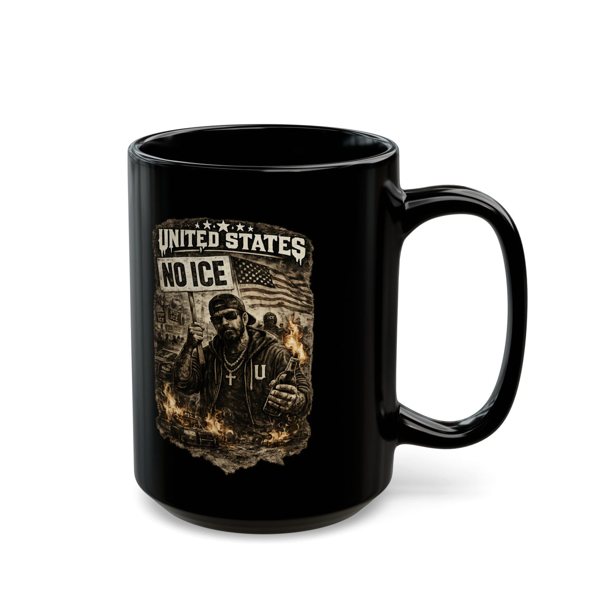 United States No ICE Mug Political Protest Coffee Cup Activist Statement Gift