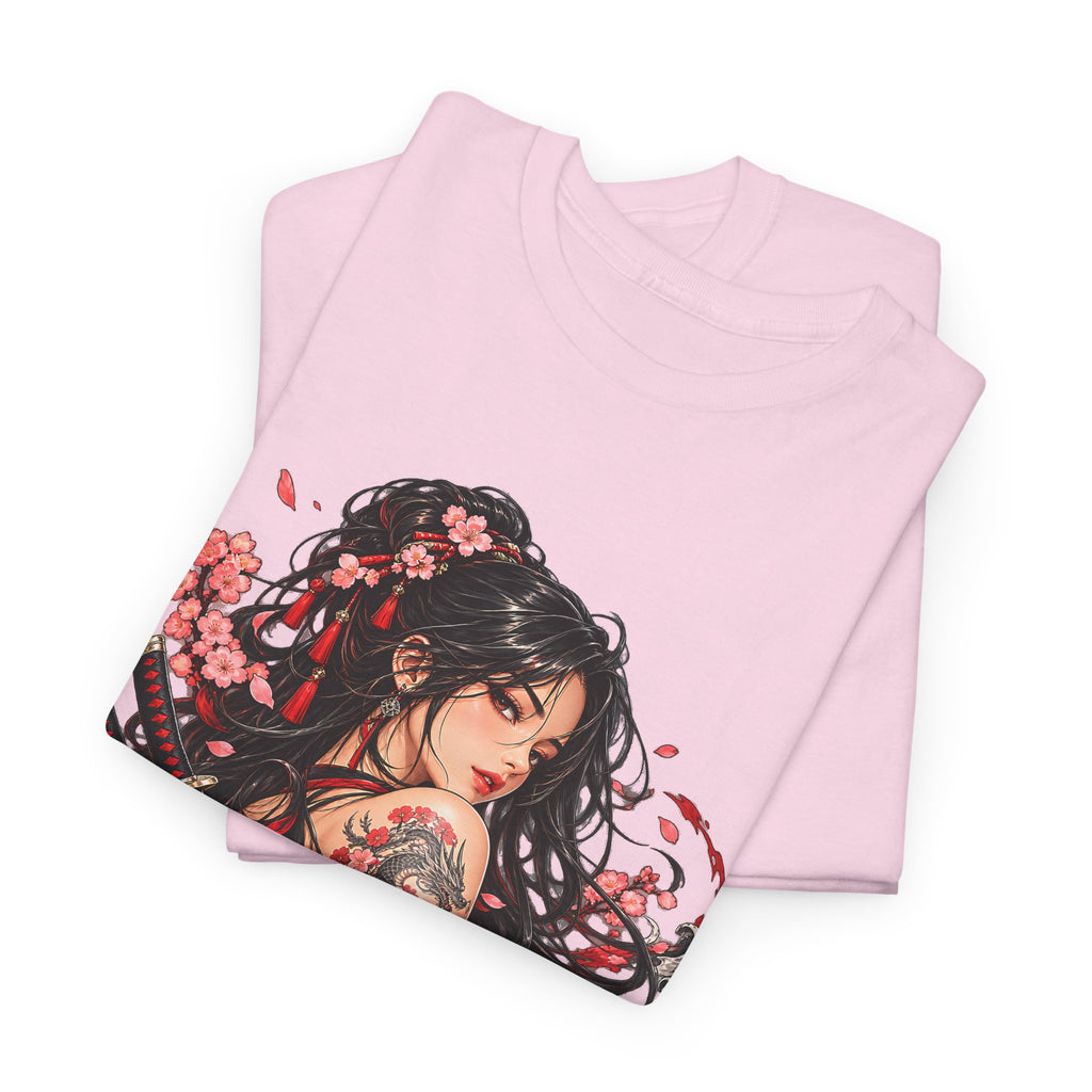 Japanese Samurai Girl T-Shirt – Dark Anime Warrior Graphic Tee