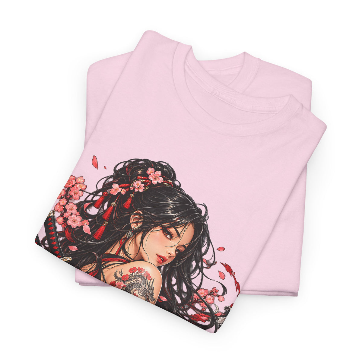 Japanese Samurai Girl T-Shirt – Dark Anime Warrior Graphic Tee