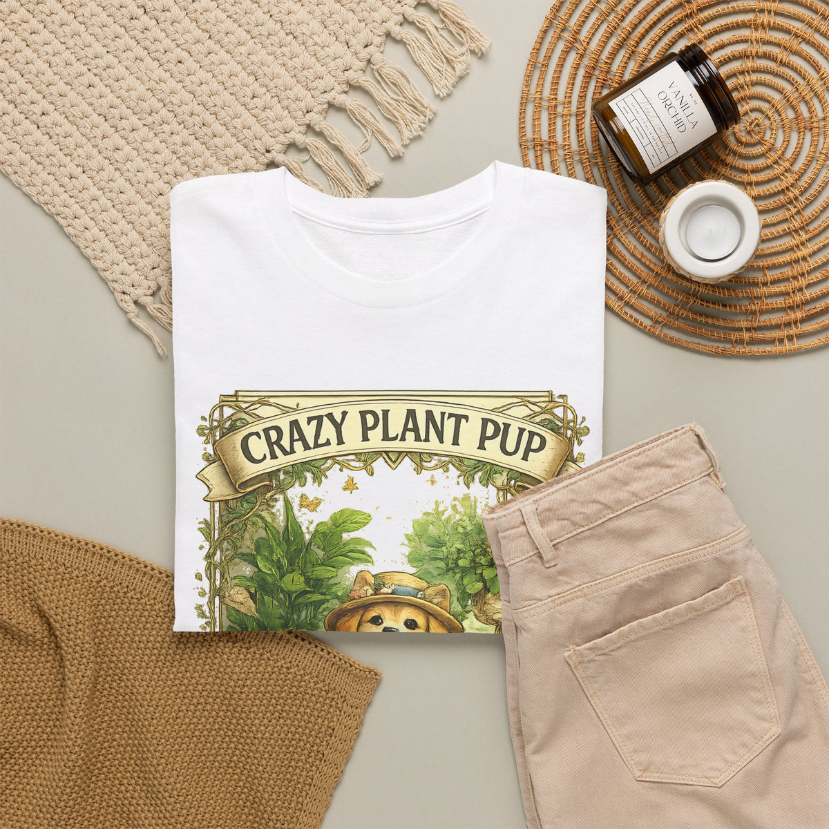 Crazy Plant Pup T-Shirt – Funny Dog & Plant Lover Graphic Tee