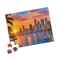 Miami Florida Puzzle – Tropical City Skyline Jigsaw Puzzle (110, 252, 520, 1014-piece)