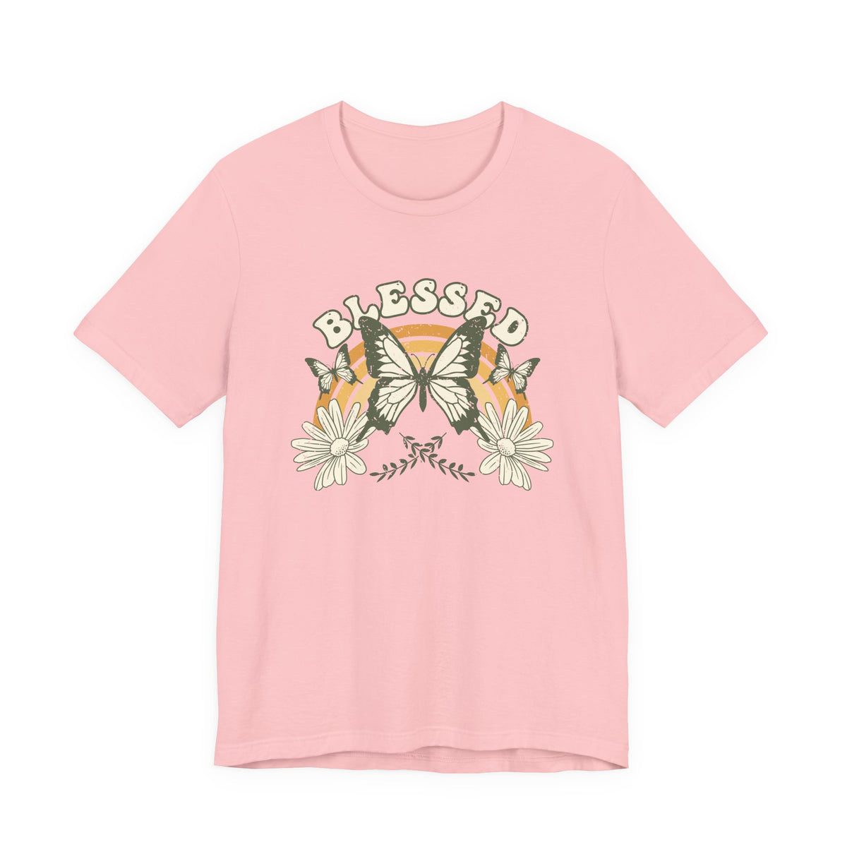 Blessed T Shirt Butterfly Floral Tee, Faith Inspirational Shirt, Boho Christian Graphic Tee