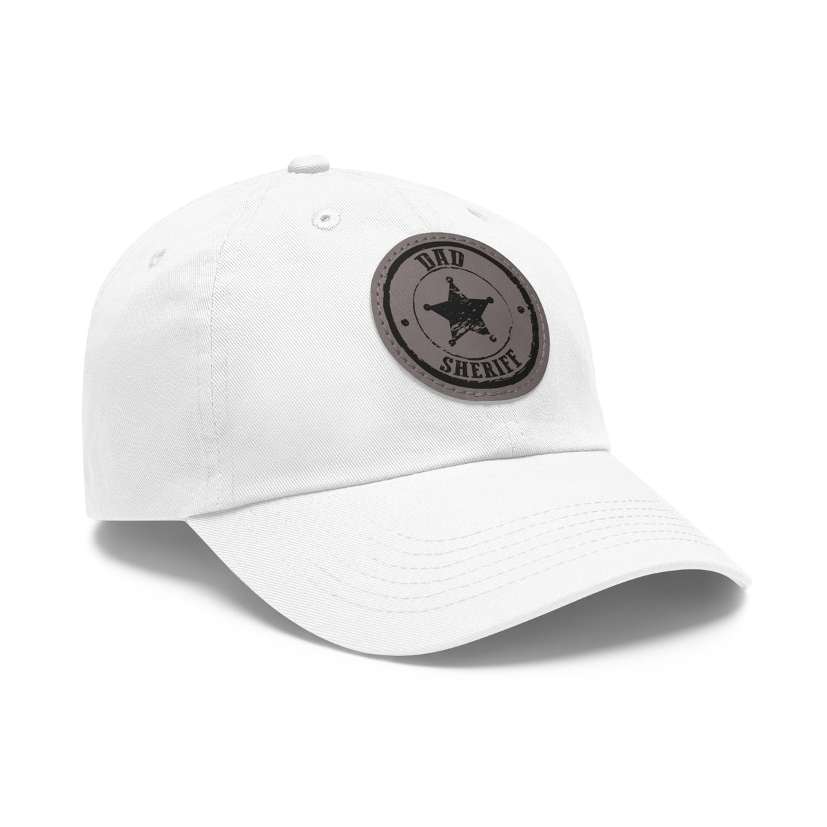 Sheriff Dad Leather Patch Hat – Law Enforcement Father’s Day Baseball Cap