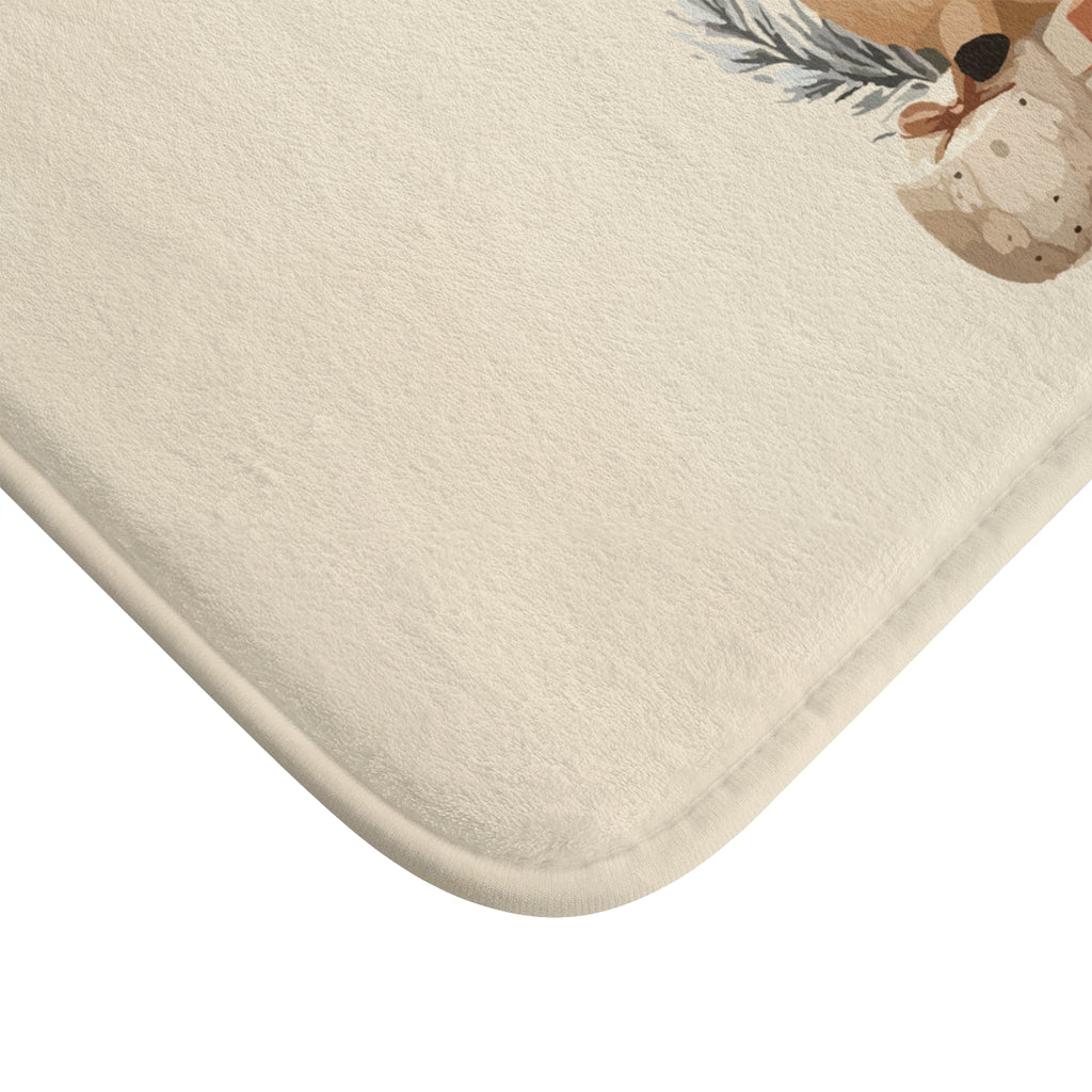 Merry Christmas Santa & Reindeer Bath Mat – Cute Holiday Bathroom Decor