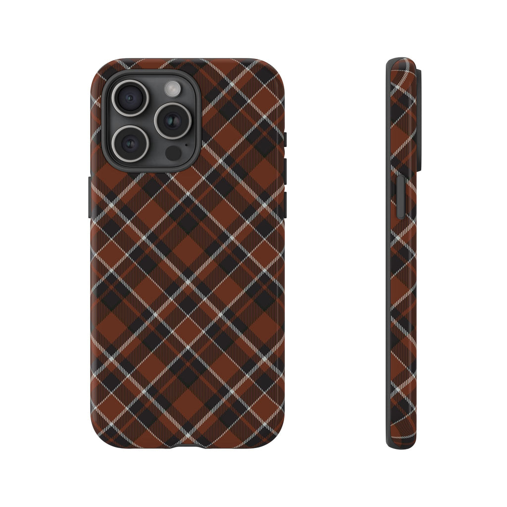 Brown Plaid Phone Case – Classic Tartan Tough Case