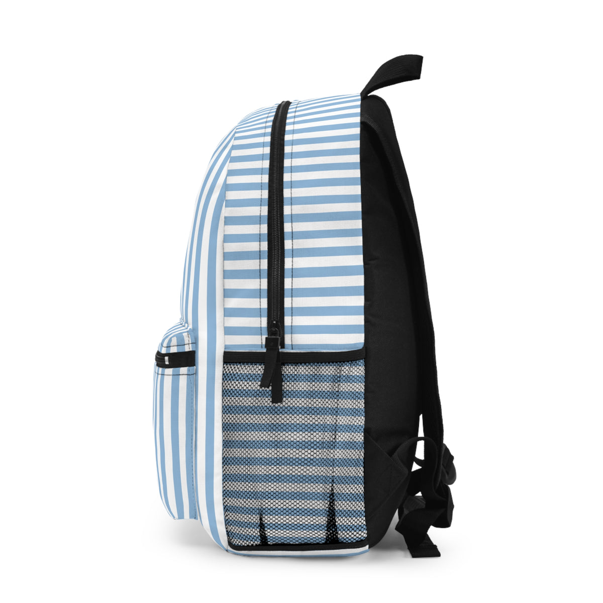 Nautical Striped Backpack – Blue & White Compass Graphic Backpack