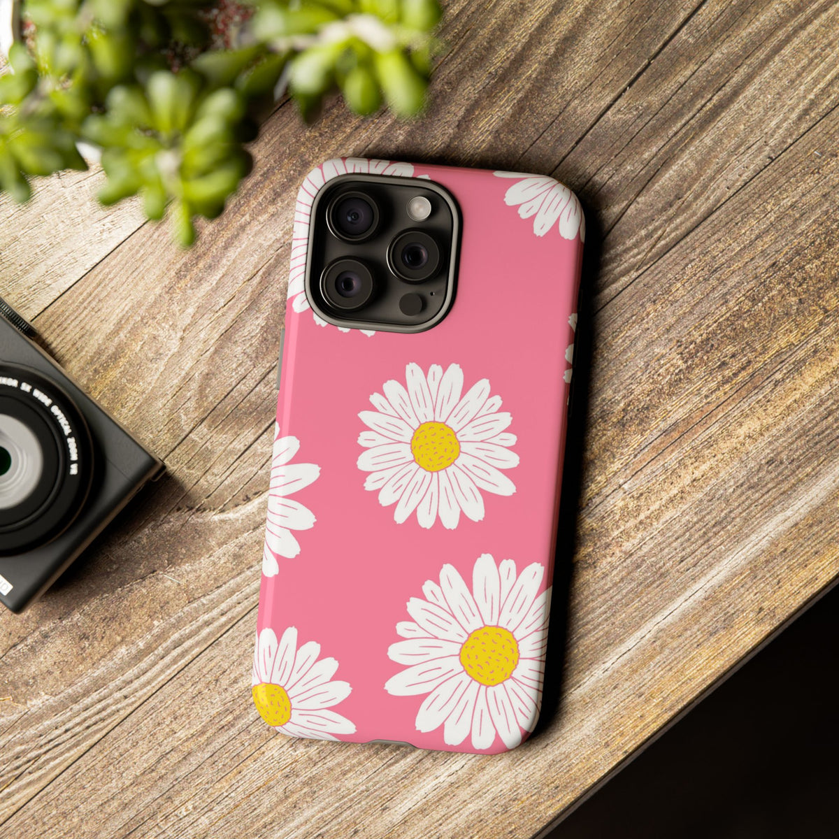 Pink Daisy Tough Phone Case – Cute Floral Design