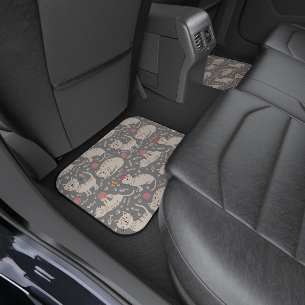 Cute Cat Car Floor Mats – Cat Lover 4-Piece Set