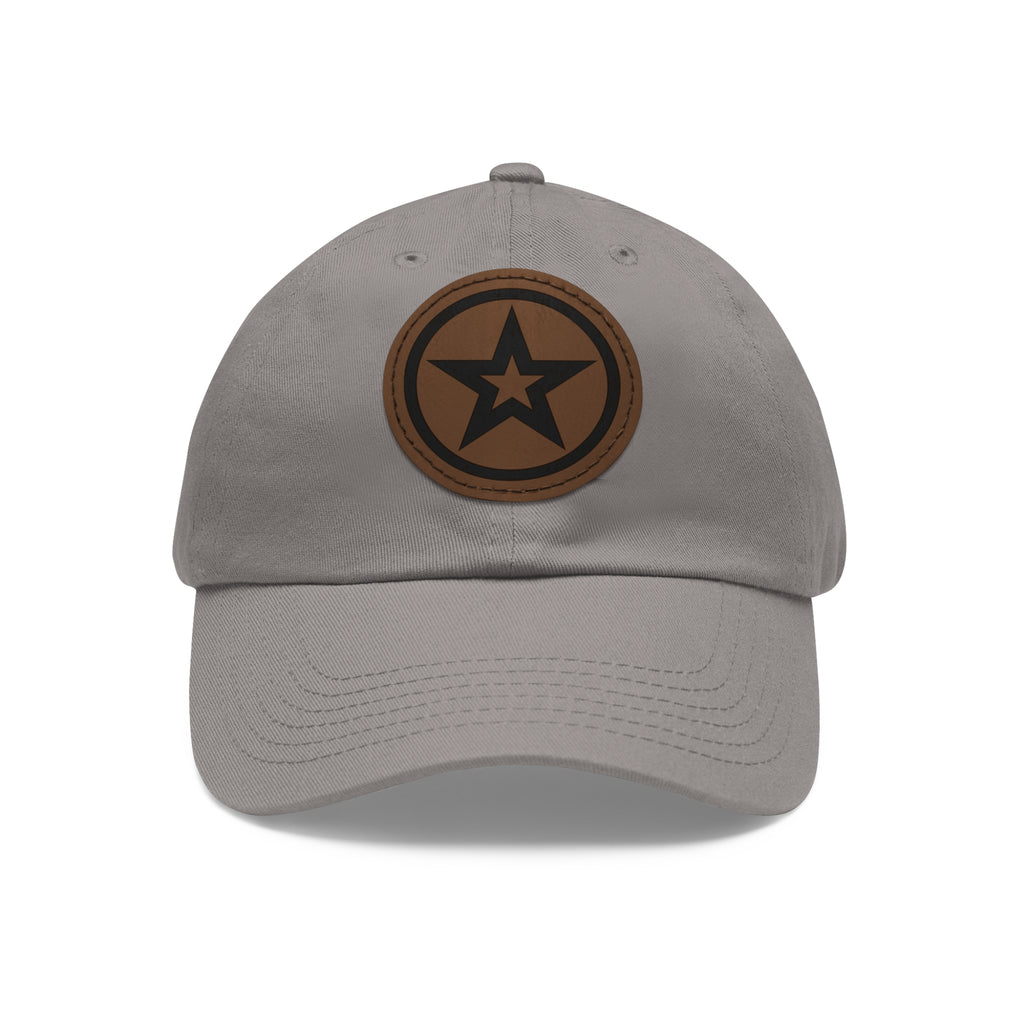 Star Leather Patch Dad Hat – Classic Star Logo Baseball Cap