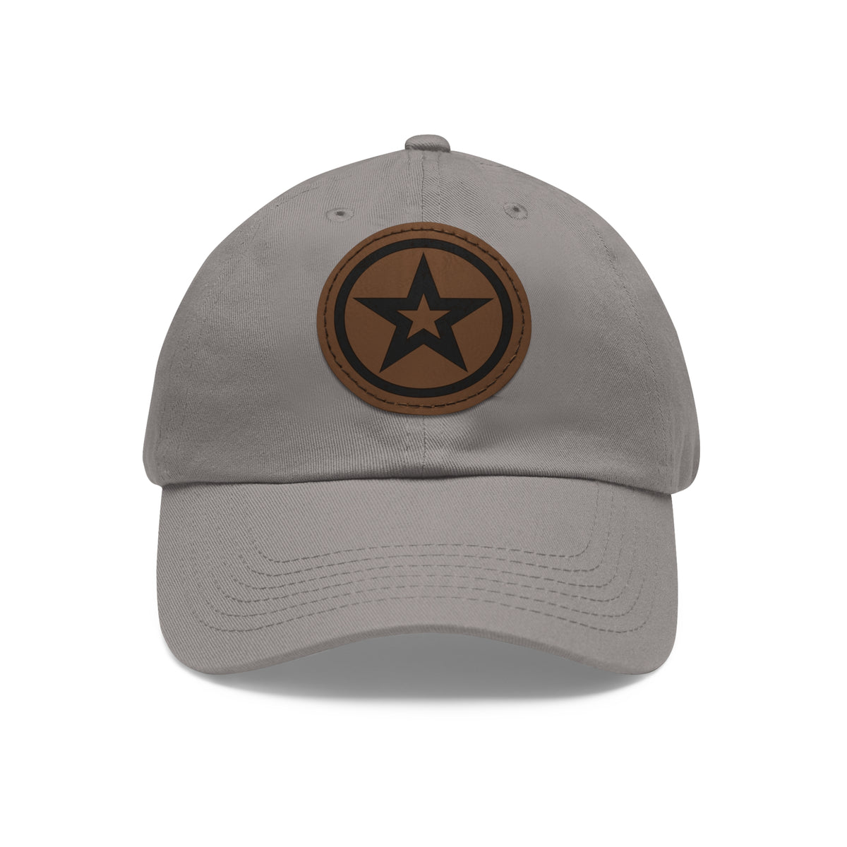 Star Leather Patch Dad Hat – Classic Star Logo Baseball Cap