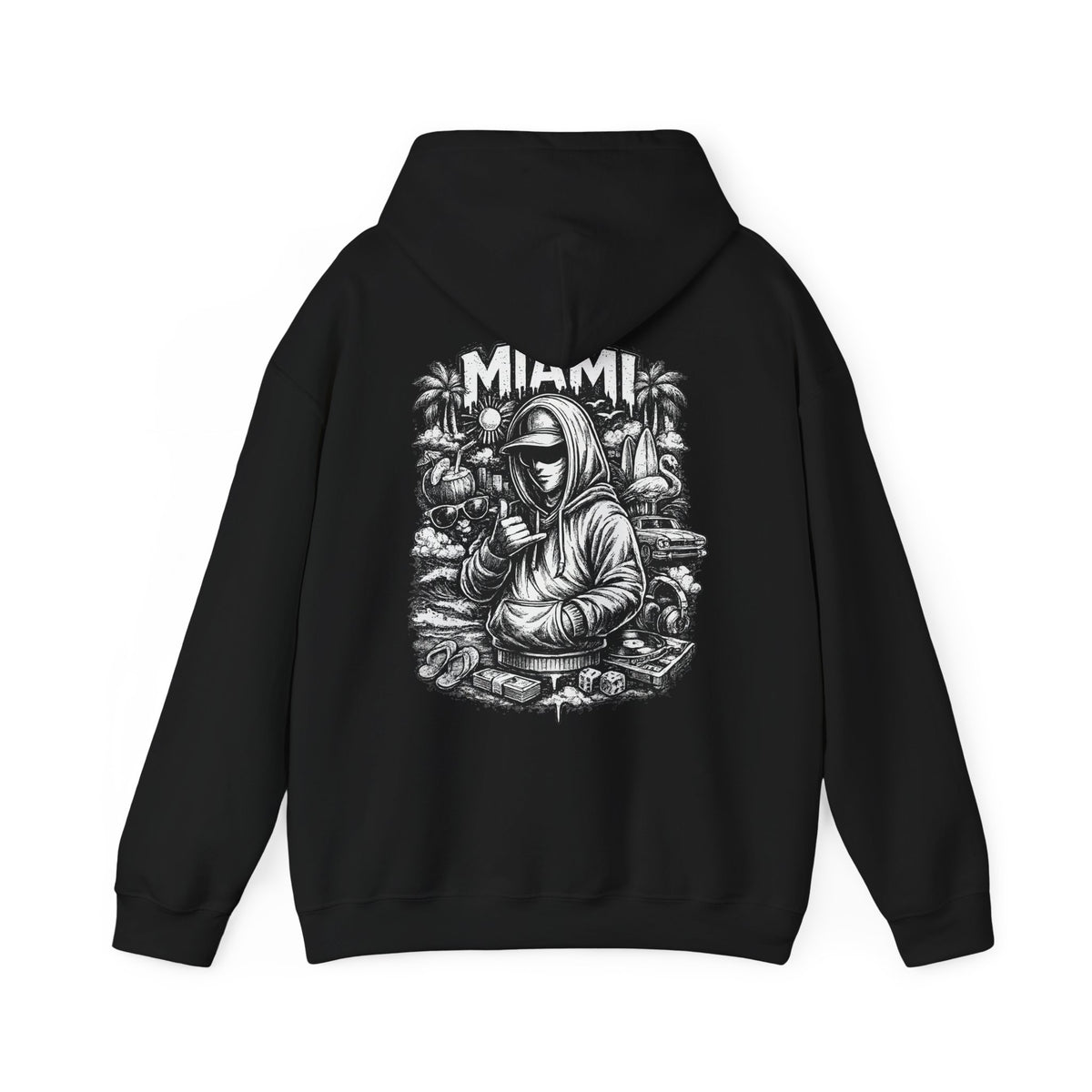 Miami Hoodie Streetwear Graphic Sweatshirt Urban Style Pullover Hip Hop Hoodie Gift for Men