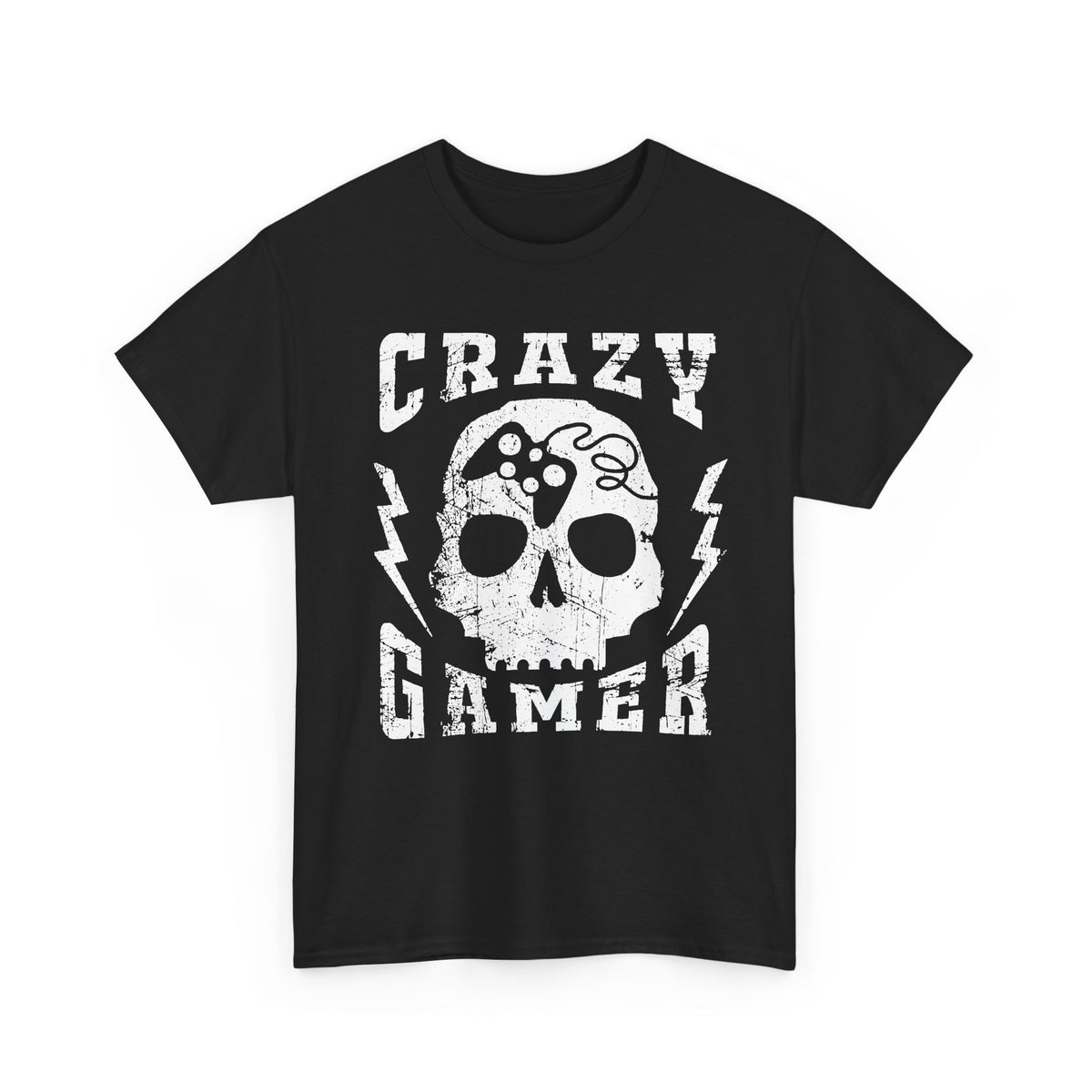 Crazy Gamer T-Shirt – Skull Gaming Streetwear Graphic Tee