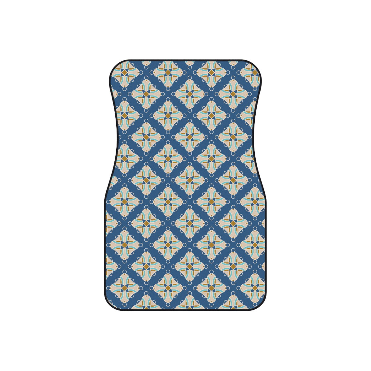 Blue Tile Pattern Car Floor Mats – 4-Piece Set