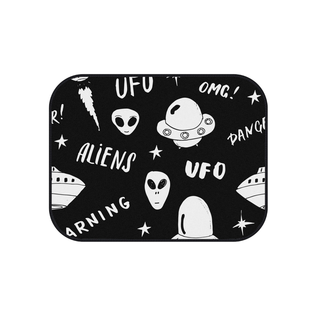 Alien UFO Car Floor Mats – Black & White 4-Piece Set