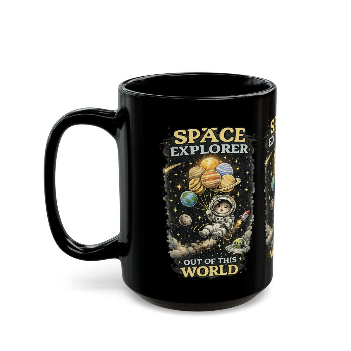 Space Explorer Cat Mug Cute Astronaut Kitty Coffee Cup Out of This World Gift