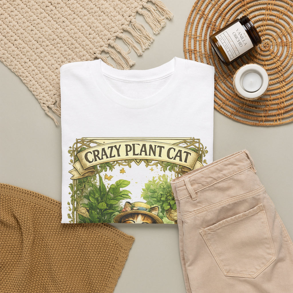 Crazy Plant Cat T-Shirt – Cat & Houseplant Botanical Graphic Tee