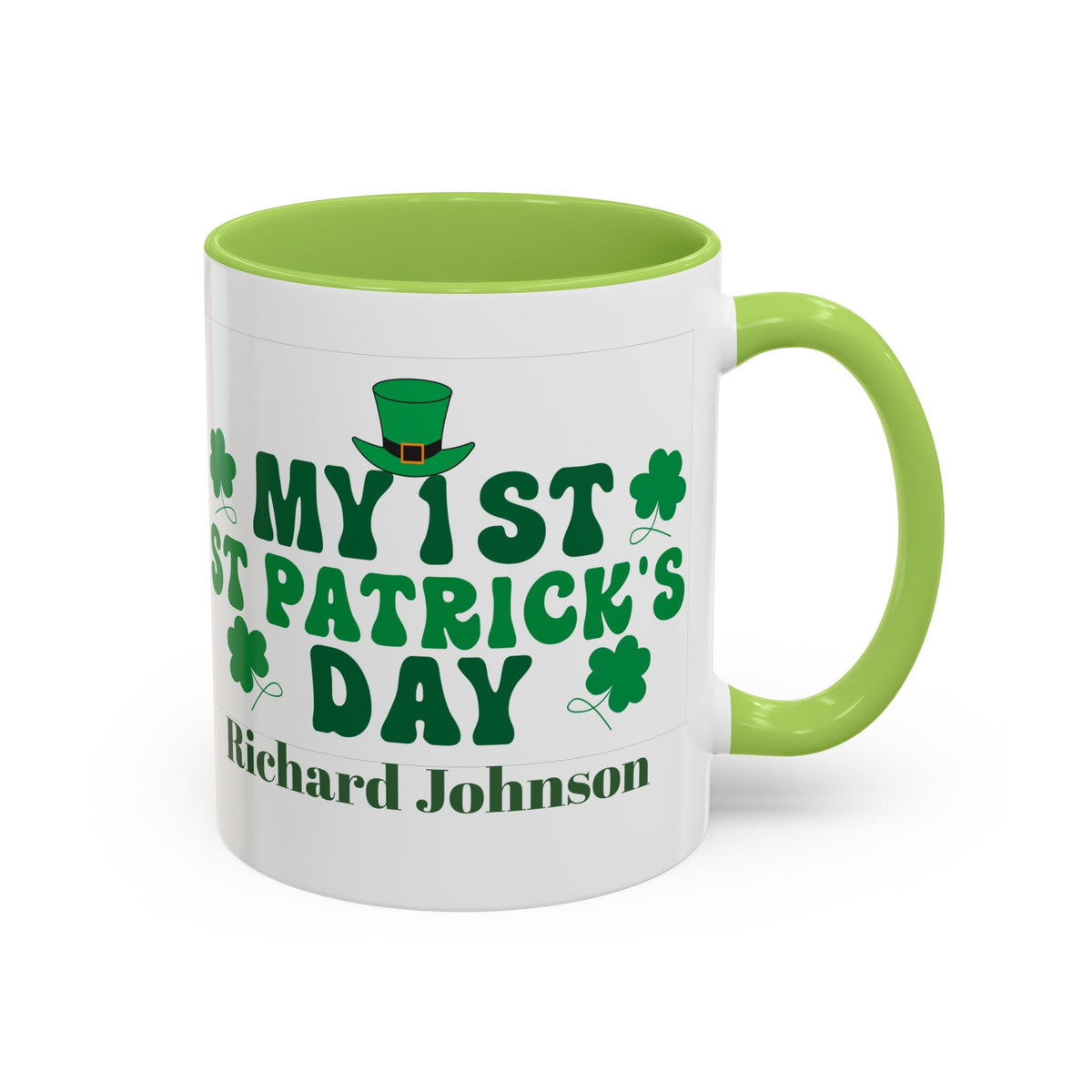 Personalized St. Patrick’s Day Mug with Name – Irish Shamrock Gift