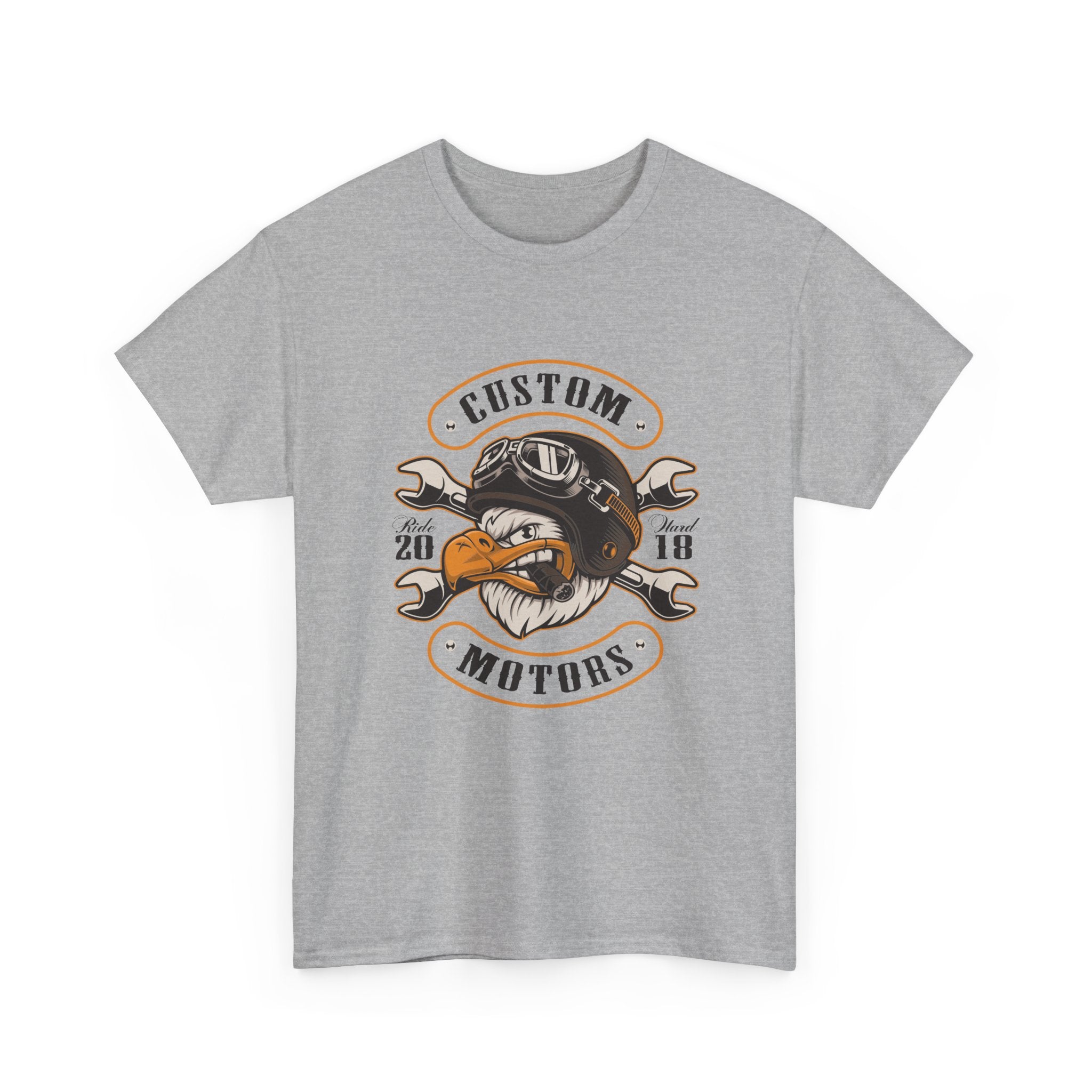 Custom Motors Eagle Tee — Vintage Motorcycle Garage T-Shirt Custom Motors – Bamerix