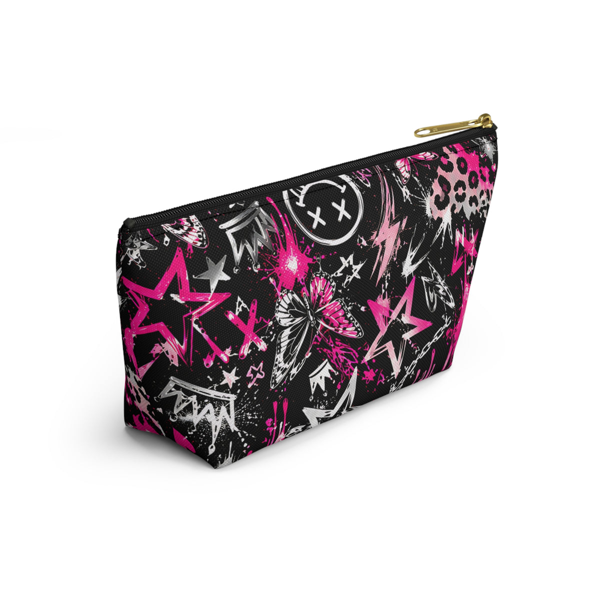 Pink Graffiti Pouch – Smiley Heart Streetwear Print