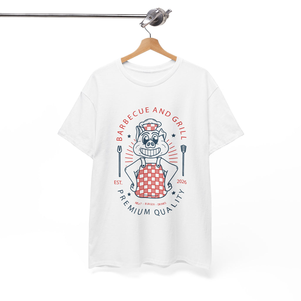 BBQ Pig Chef T-Shirt – Retro Barbecue & Grill Graphic Tee