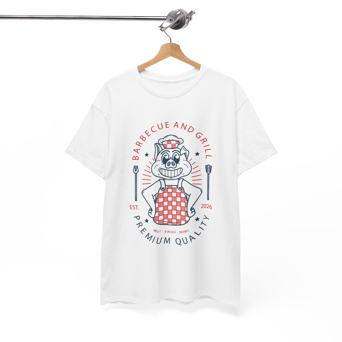 BBQ Pig Chef T-Shirt – Retro Barbecue & Grill Graphic Tee