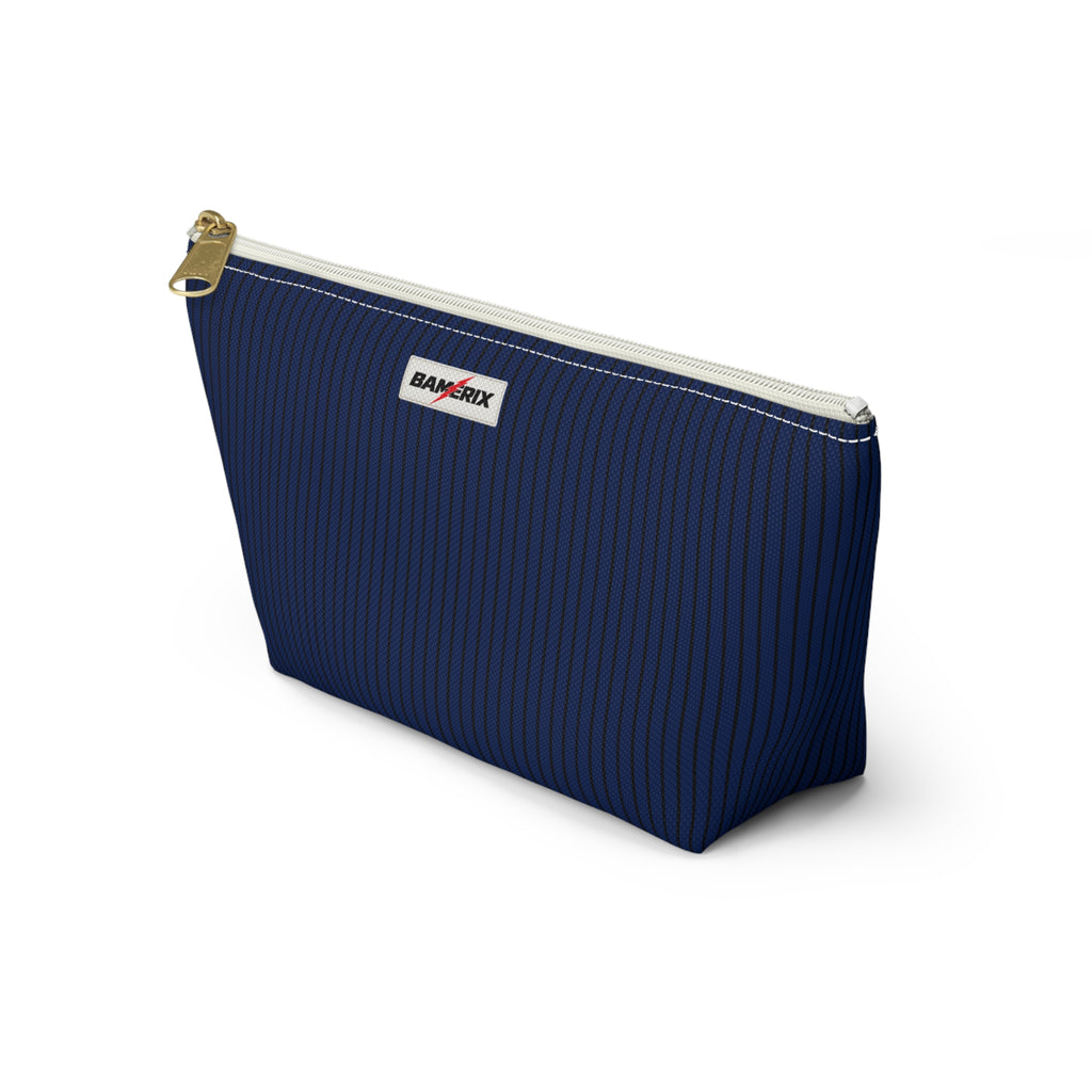 Bamerix Signature Pouch – Navy Pinstripe Minimal Design