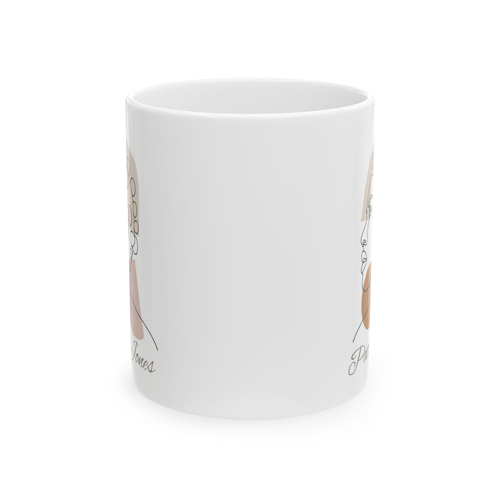 Personalized Name Line Art Mug – Minimalist Woman Coffee Mug Gift