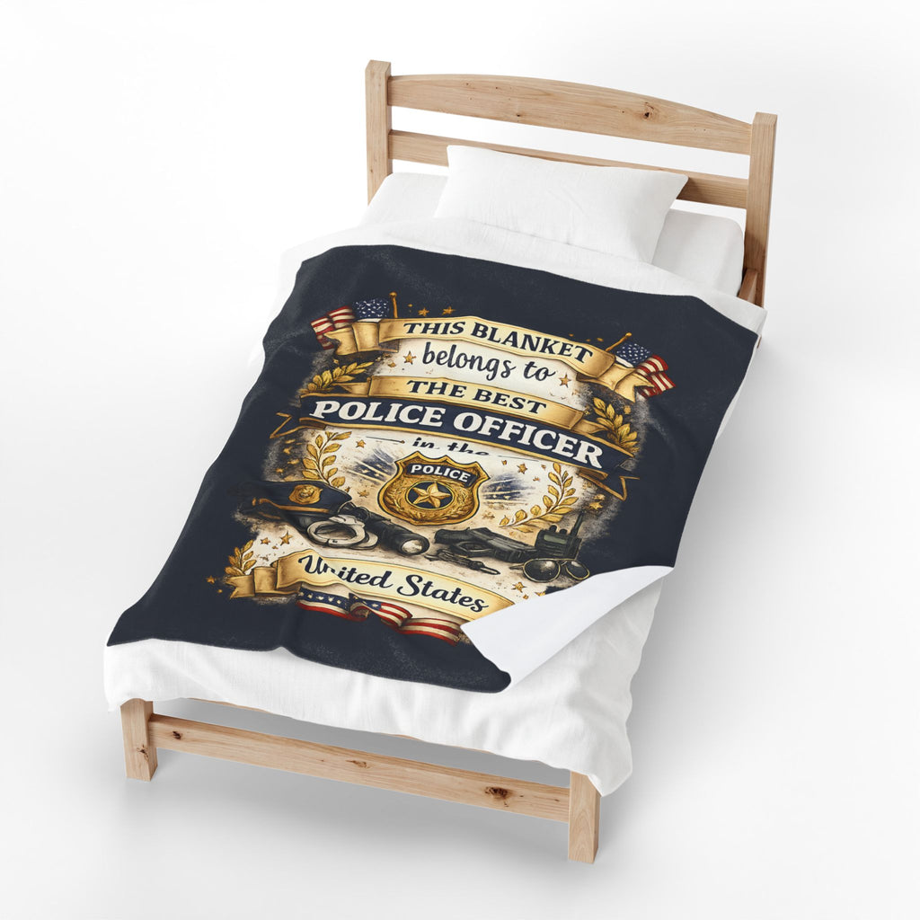 Best Police Officer Blanket  Gift for Police Officer  Patriotic Law Enforcement Throw  USA Officer Appreciation Gift