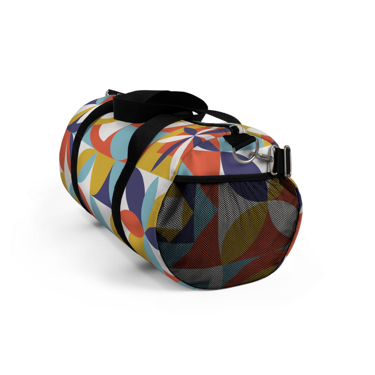 Retro Geometric Duffel Bag – Mid-Century Modern Design