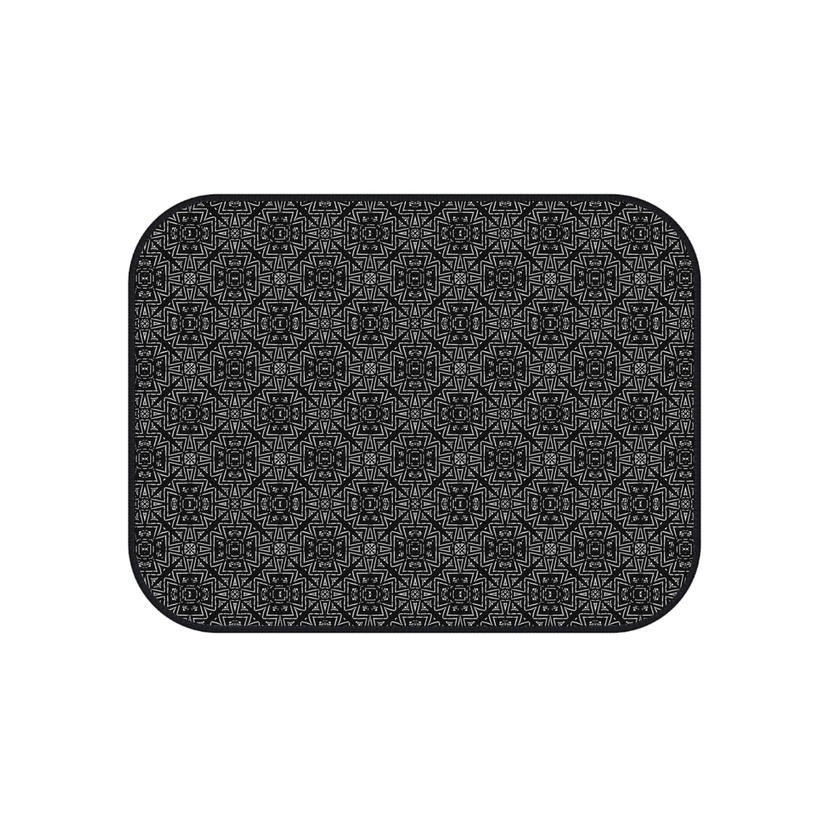 Black Geometric Car Floor Mats – 4-Piece Set
