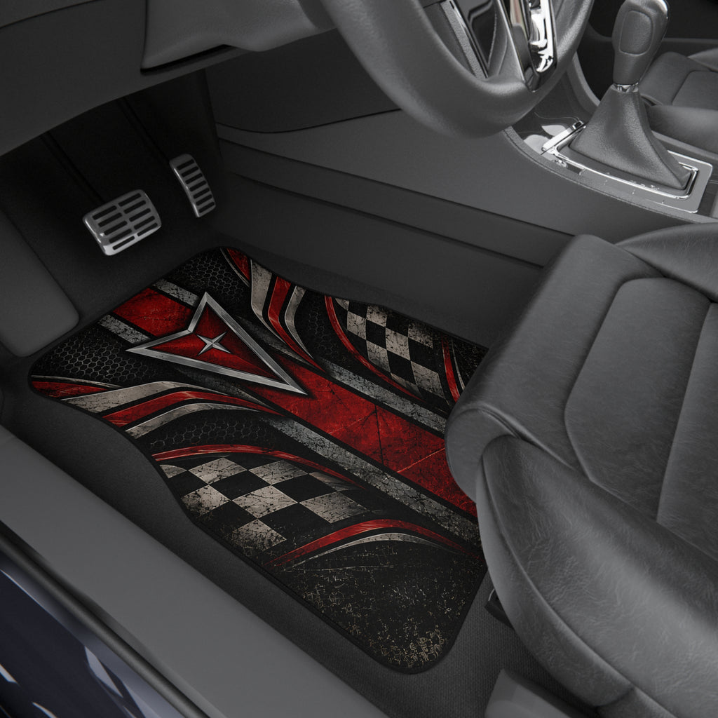 Red Racing Car Floor Mats – Motorsport 4-Piece Set