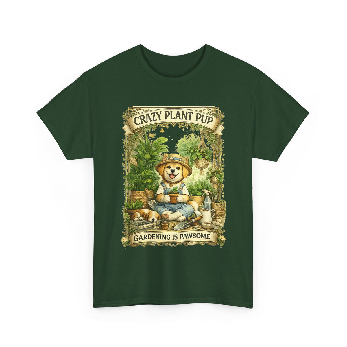 Crazy Plant Pup T-Shirt – Funny Dog & Plant Lover Graphic Tee